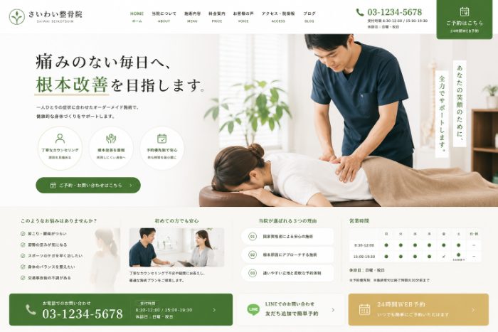 整体院のホームページ制作事例